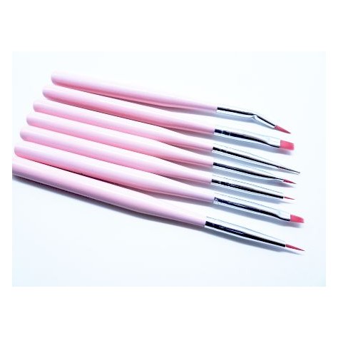 Set 7 Pensule Manichiura Unghii False, Pictura Unghii - Pink