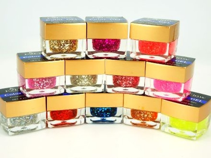 Set Geluri UV Colorat -sclipici-12 bucati