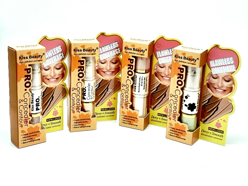 Iluminator si Stick Contur 2in1,Flawless Coverage,KISS BEAUTY-4 nuante