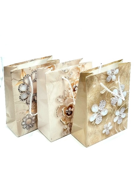 Punga Cadou,White,Flowers,Hartie Cerata-S
