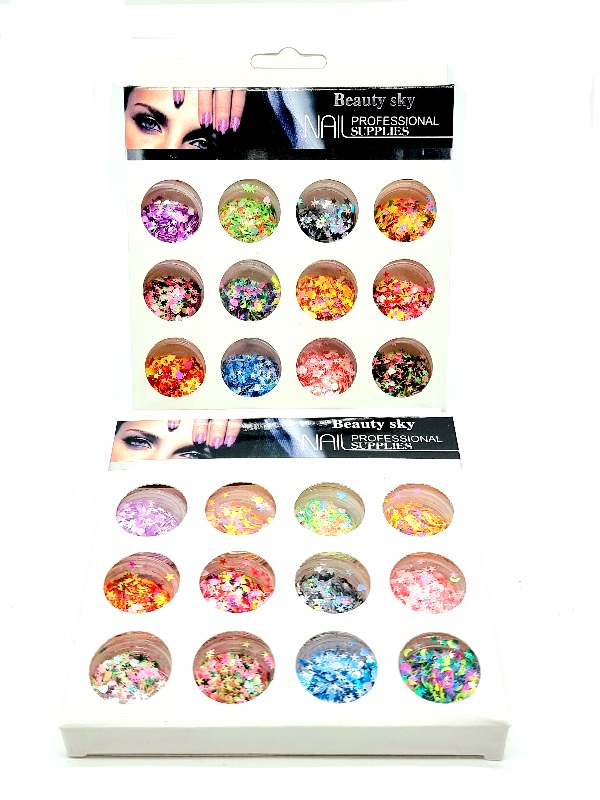 Paiete Unghii ,Stelute Multicolore Confetti - imagine 2