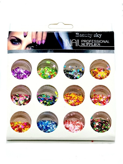 Paiete Unghii ,Stelute Multicolore Confetti - imagine 3