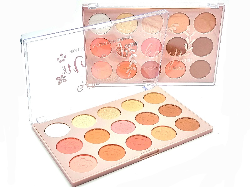 Trusa Iluminatoare,Contur si Blush,Charm for You,GULFLOWER-15 culori