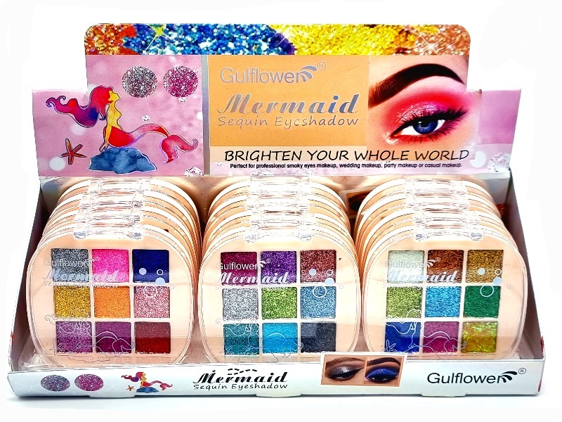 Farduri Pleoape Sclipici,Mermaid,GULFLOWER-9 culori glitter - imagine 2