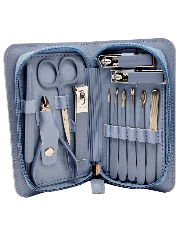Trusa Manichiura si Pedichiura,Bleu-12 piese