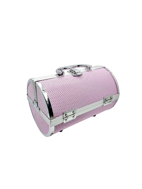 Geanta Cosmetice si Bijuterii,Cilindru-pink