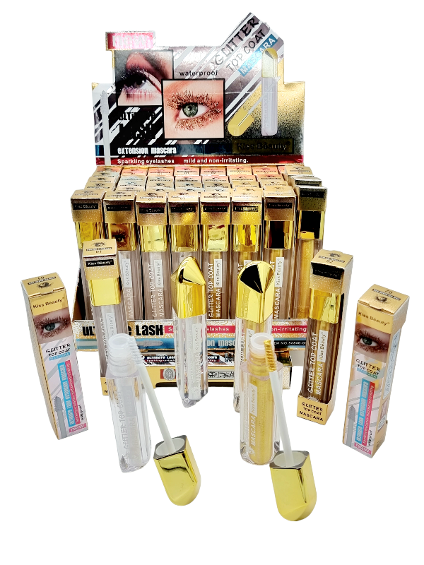 Rimel ptr. Gene cu Sclipici,KISS BEAUTY-argintiu si auriu