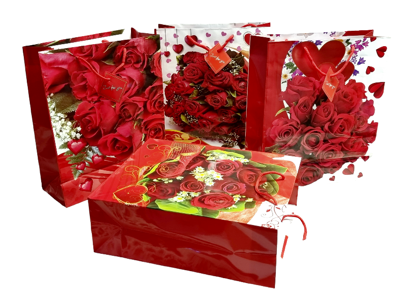 Punga Cadou,Rose,Hartie Cerata-L