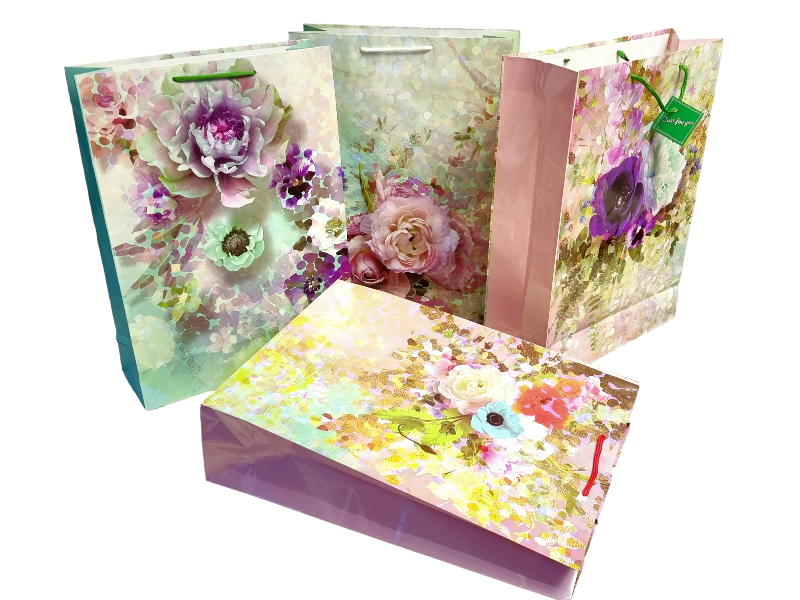 Punga Cadou,Flowers,Hartie Cerata-L