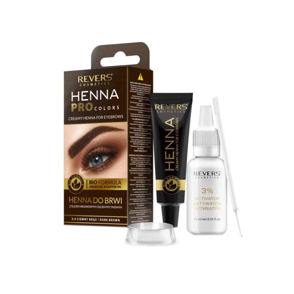 Vopsea de sprancene Revers Henna Pro Colors, Maro Inchis