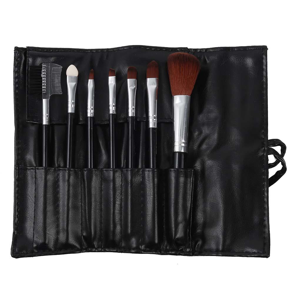 Set Pensule Machiaj,BLACK-7 bucati+borseta
