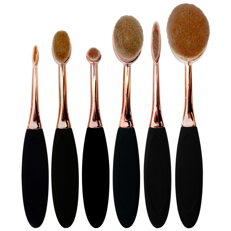 Set Pensule Machiaj,Gold-6 bucati ovale