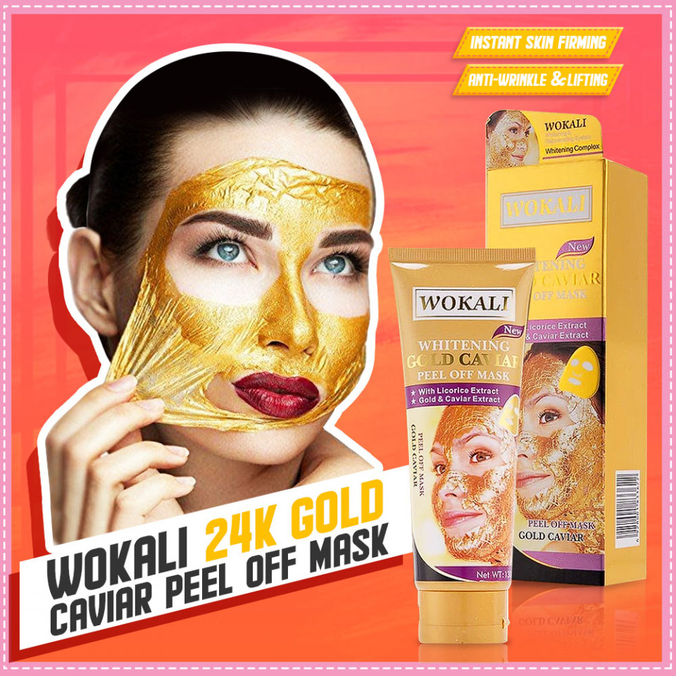Masca de fata Peel Off cu Caviar, Aur 24K si Colagen, WOKALI-Whitening Gold Caviar - imagine 5