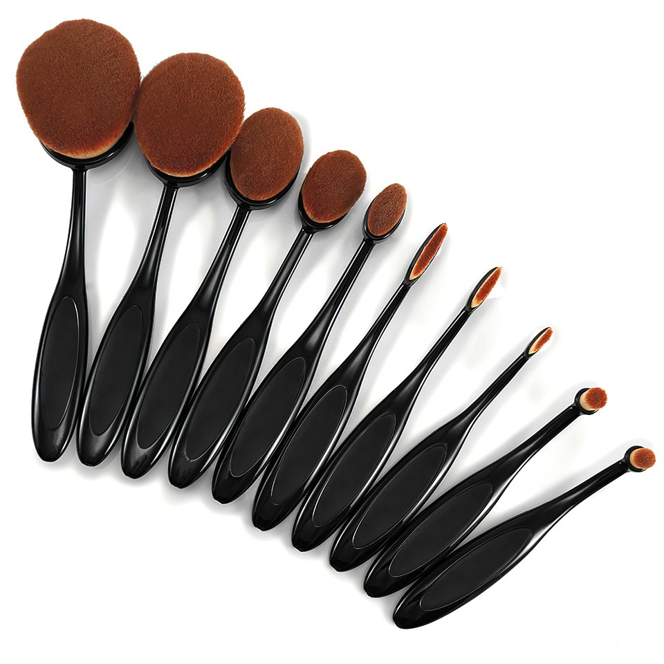 Set Pensule Machiaj-10 bucati ovale
