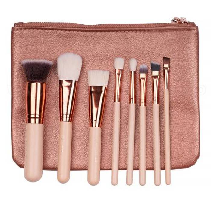 Set Pensule Machiaj,GOLD EDITION-8 bucati+borseta