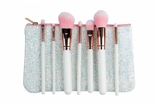 Set Pensule Machiaj, WHITE DIAMONDS-7 bucati+portfard