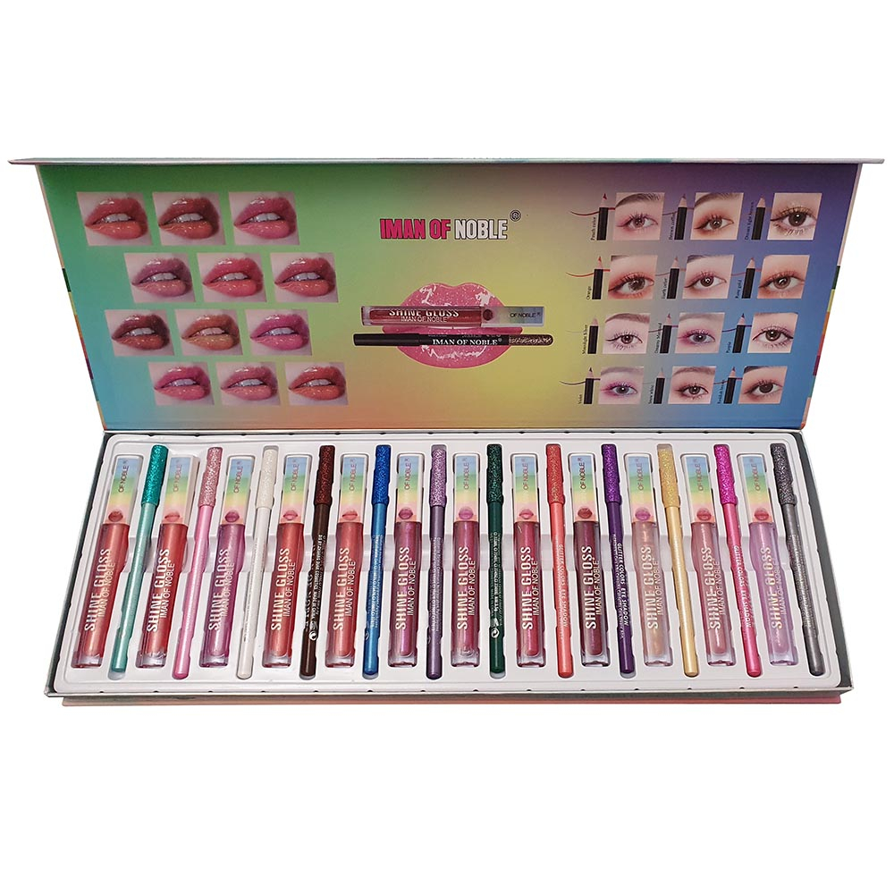 Set Rujuri Multifunctional ,IMAN OF NOBLE-Fluorescence Color Pen & Plump Lip Gloss